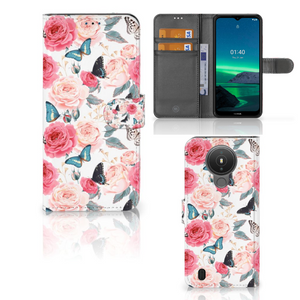 Nokia 1.4 Hoesje Butterfly Roses