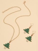 Simple Christmas Tree Earrings Necklace - thumbnail