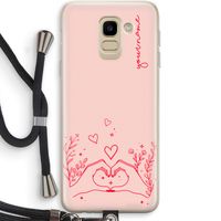 Love is in the air: Samsung Galaxy J6 (2018) Transparant Hoesje met koord