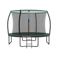 ronde tuintrampoline met veiligheidsnet, Zwart + Donkergroen / Ø 305 cm