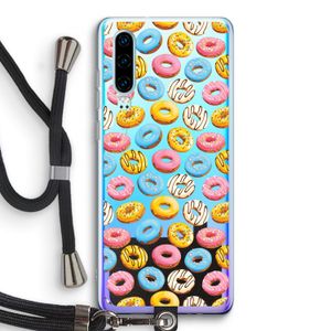 Pink donuts: Huawei P30 Transparant Hoesje met koord