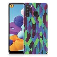 Samsung Galaxy A21 | TPU Hoesje | Abstract Green Blue