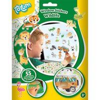 Auto raamstickers - 55 stuks - jungle/wildlife thema - voor kinderen - thumbnail