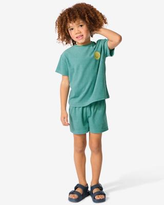 HEMA Kinder shortama badstof groen (groen)