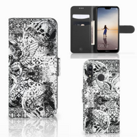 Telefoonhoesje met Naam Huawei P20 Lite Skulls Angel - thumbnail