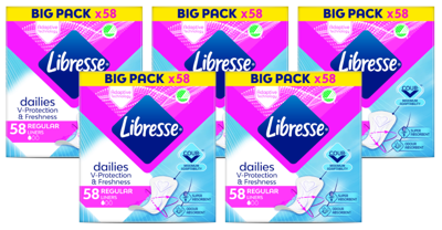 Libresse Dailies V-Protection Regular Inlegkruisjes Multiverpakking