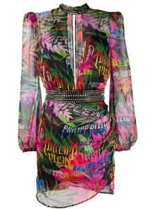 Philipp Plein robe courte imprimée Jungle Rock - Rose