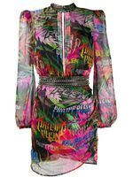 Philipp Plein robe courte imprimée Jungle Rock - Rose - thumbnail