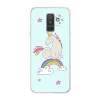 Regenboog eenhoorn: Samsung Galaxy A6 Plus (2018) Transparant Hoesje