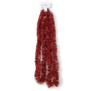 Kerst lametta guirlande rood 270 cm kerstboom versiering/decoratie   -