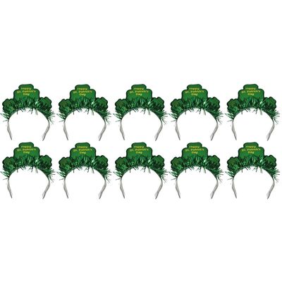 10x Happy St. Patricks day diademen/haarbanden voor volwassenen