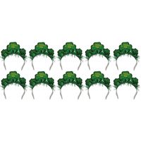 10x Happy St. Patricks day diademen/haarbanden voor volwassenen