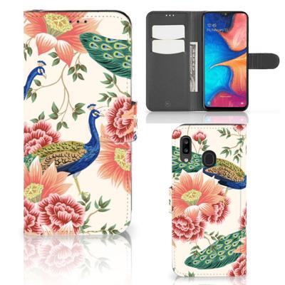Telefoonhoesje | Met pasjeshouder | voor Samsung Galaxy A30 Pink Peacock