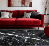 Witte tinten marmer vinyl tapijt zwart