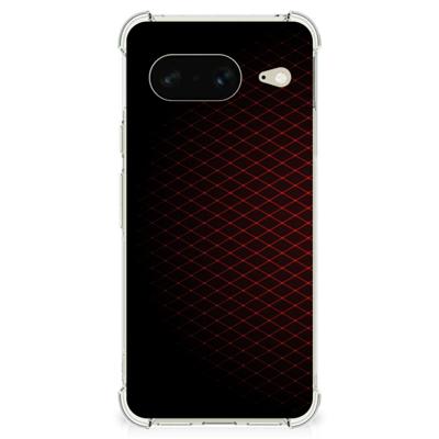 Google Pixel 8 Doorzichtige Silicone Hoesje Geruit Rood Google Pixel 8 Doorzichtige Silicone Hoesje Geruit Rood