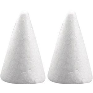 2x Hobby/DIY piepschuim kegels vormen 6 cm