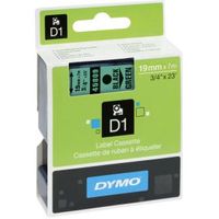 Dymo D1 Printlint 19 mm x 7 m zwart op groen 45809 - thumbnail