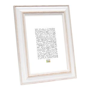 Deknudt Fotokader wit met naturelkleurig accent 18x24 S221H1