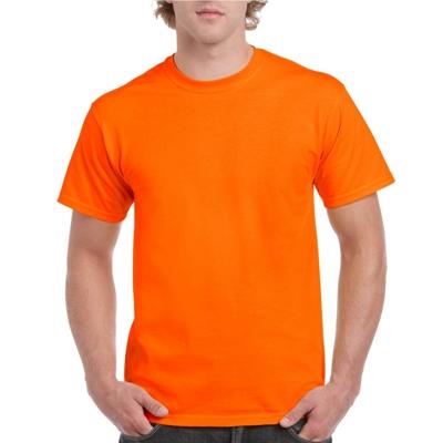 Fel oranje basic t-shirt - voor heren - 100% katoen - korte mouwen - ronde hals - koningsdag