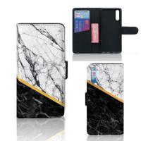 Huawei P20 | Bookcase | Marmer Wit Zwart - Origineel Cadeau Man