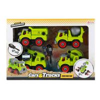 4 Cars vrachtwagen bouwvoertuigen 72398A