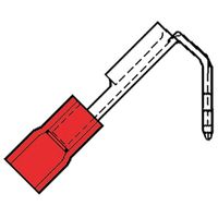 Geïsoleerde Vlakstekerhuls+tab 6,3mm voor draad 0,5-1,5 mm2 rood 100 stuks klemko 100120