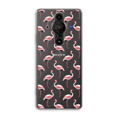Flamingoprint groen: Sony Xperia Pro-I Transparant Hoesje