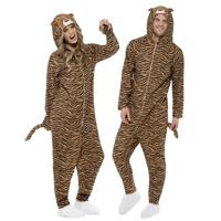 Carnaval verkleedkleding dierenpak tijger - jumpsuit - voor volwassenen