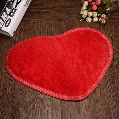 Hart vorm antislip Bad matten keuken tapijt huis decoratie (rood)
