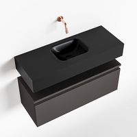 Toiletmeubel Mondiaz Andor | 80 cm | Meubelkleur Dark grey | Lex vrijhangend wastafel Urban Midden | Zonder kraangat