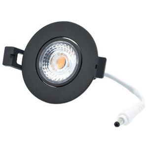 LED Camini Downlight rond kantelbaar 8W 36º 2.700K/DTW IP44 dimbaar Zwart