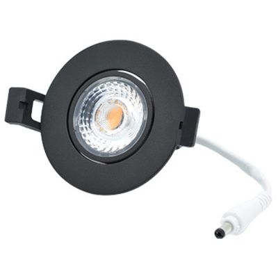 LED Camini Downlight rond kantelbaar 8W 36º 2.700K/DTW IP44 dimbaar Zwart