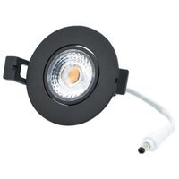 LED Camini Downlight rond kantelbaar 8W 36º 2.700K/DTW IP44 dimbaar Zwart