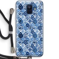 Blauw motief: Samsung Galaxy A6 (2018) Transparant Hoesje met koord