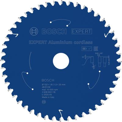 Bosch Accessoires EXPERT Aluminium cordless Cirkelzaagblad | 150 x 1,8/1,3 x 20 mm | T48 - 2608902118