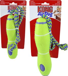 KONG hond Air Dog Squeakair stick met touw medium - Kong