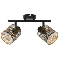 Ostaria Plafondlamp Calathea - goud / zwart - metaal - bewerkt - E27 - interieur decoratie - binnen