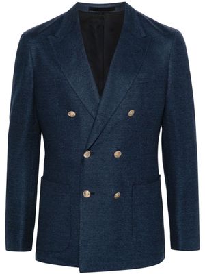 Eleventy Piqué blazer met dubbele rij knopen - Blauw Eleventy Piqué blazer met dubbele rij knopen - Blauw