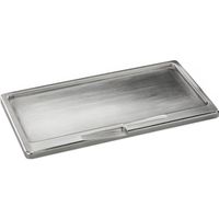 Luxe metalen kaarsenbord/plateau zilver 9 x 17 cm rechthoekig   -