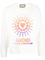 Gucci logo-print cotton sweatshirt - Blanc - thumbnail