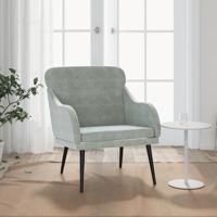 Fauteuil 63x76x80 cm fluweel lichtgrijs