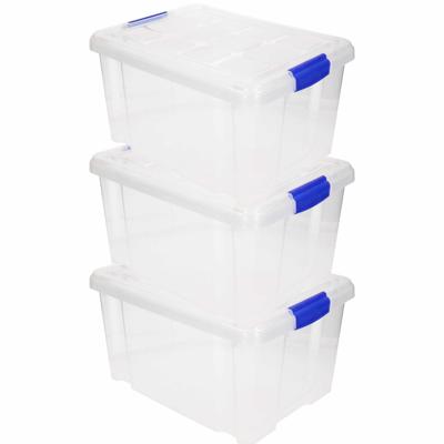 PlasticForte Opbergbak met deksel - 3x - 5L - transparant - 29x19x14cm PlasticForte Opbergbak met deksel - 3x - 5L - transparant - 29x19x14cm