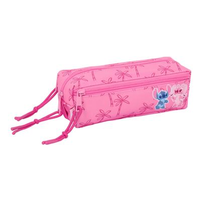 Pennenetui met 3 vakken Lilo & Stitch Chill Roze Munt 22 x 8,5 x 6 cm