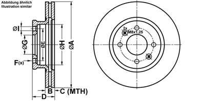 Remmenset, remschijf ATE, Remschijftype: Geventileerd: , Inbouwplaats: Vooras, u.a. für Hyundai Remmenset, remschijf ATE, Remschijftype: Geventileerd: , Inbouwplaats: Vooras, u.a. für Hyundai