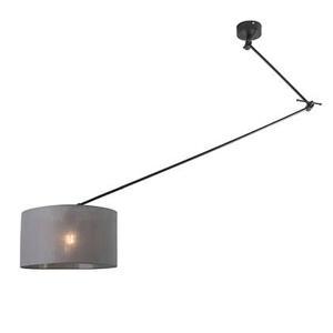 QAZQA Smart hanglamp zwart met kap donkergrijs 35 cm incl. Wifi A60 -