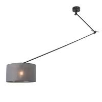 QAZQA Smart hanglamp zwart met kap donkergrijs 35 cm incl. Wifi A60 - - thumbnail