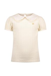 Le Chic Zomer top gebreid meisjes Off wit - parels - Narly