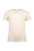 Le Chic Zomer top gebreid meisjes Off wit - parels - Narly