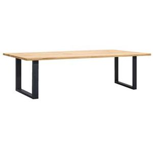 UMIX eettafel Houston U-poot - 75x220x100 cm - eiken/zwart - Leen Bakker