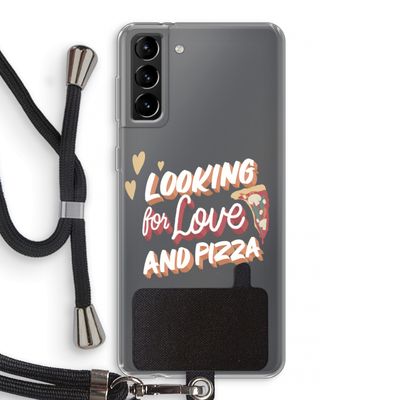 Pizza is the answer: Samsung Galaxy S21 Plus Transparant Hoesje met koord